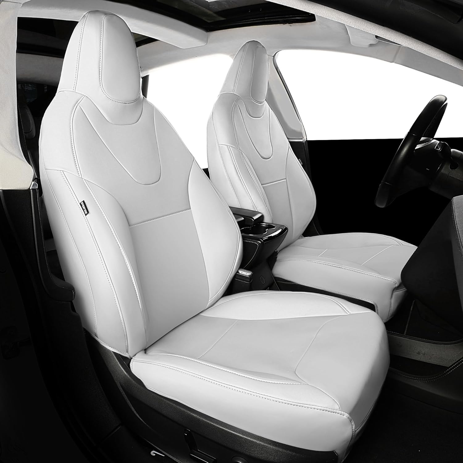FREESOO Customized Seat Cover for Tesla Model S 2015 2016 5 Seats Performance Dual Motor 75/ 75D/ 70D/70/60/60D/ 85D/ P85D/ 90D/ P90D/ P100D Accessories White