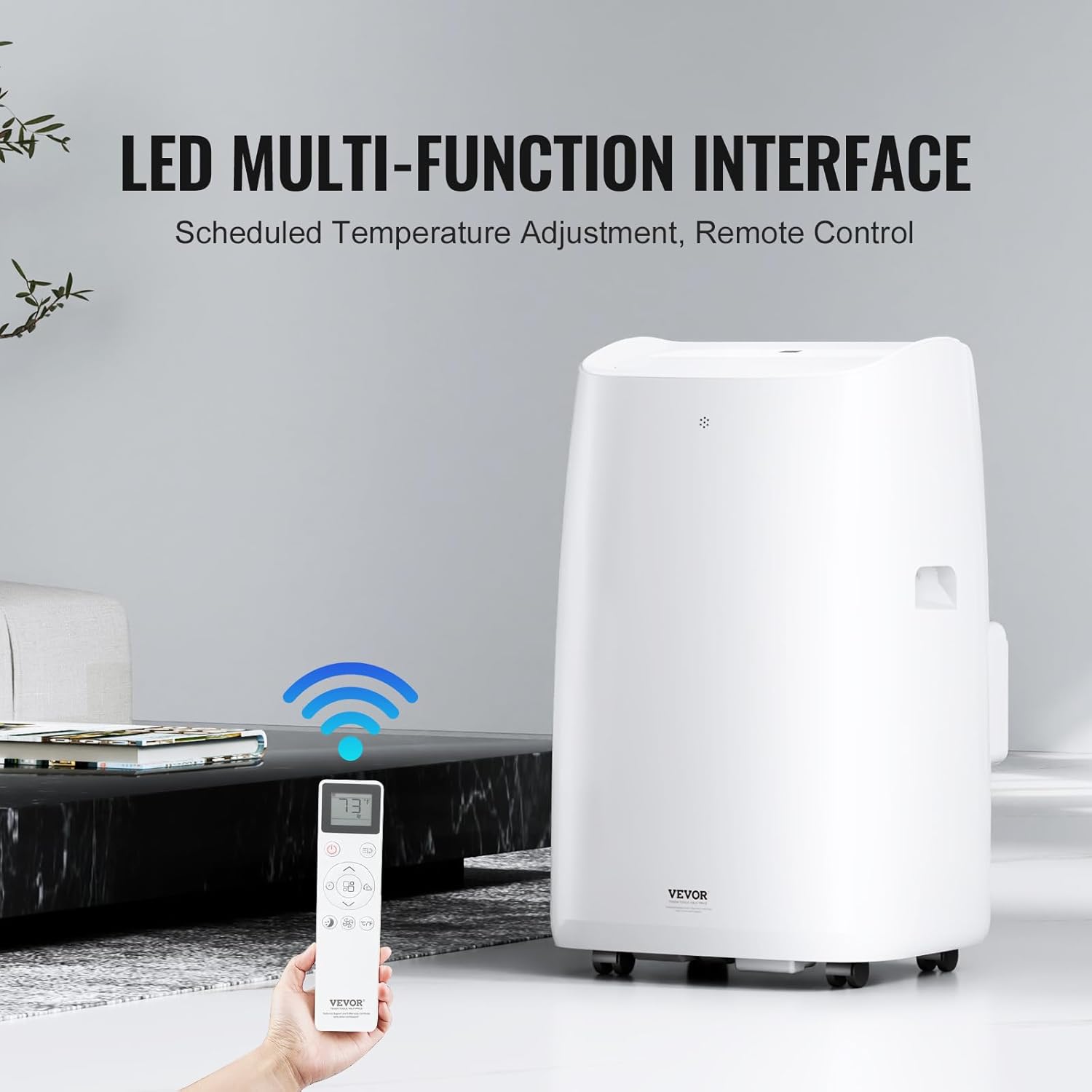 VEVOR Portable Air Conditioner 14,000 BTU, AC Unit with Built-in 3-in-1 Cool, Dehumidifier & Fan Modes for Room up to 700 sq.ft, Includes Remote Control & Window Kit