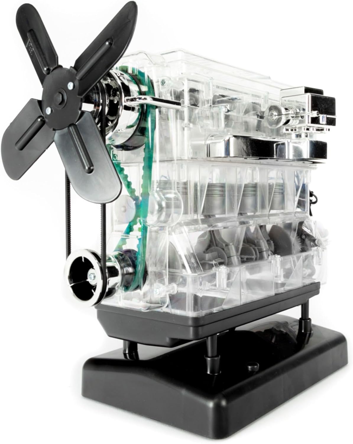 FRANZIS 67175 – The Large Technical kit 4-Cylinder Engine, Model kit in Scale 1:3, 100 Components for plugging and screwing, Including Sound Module, Instructions and accompanying Book