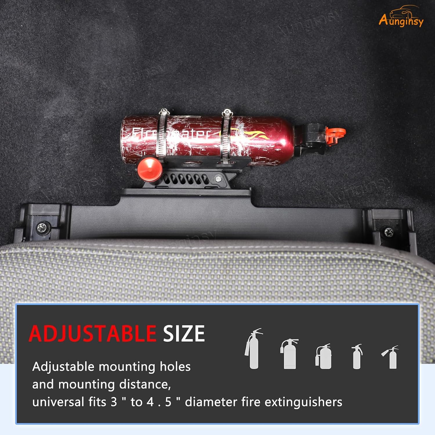 Car Co-Pilot Under Seat Quick Release Roll Bar Fire Extinguisher Mount Bracket Compatible with Subaru Crosstrek 2024 2025+, Adjustable 2 Clamps Fire Extinguisher Bottle Tie Holder Billet Accessories