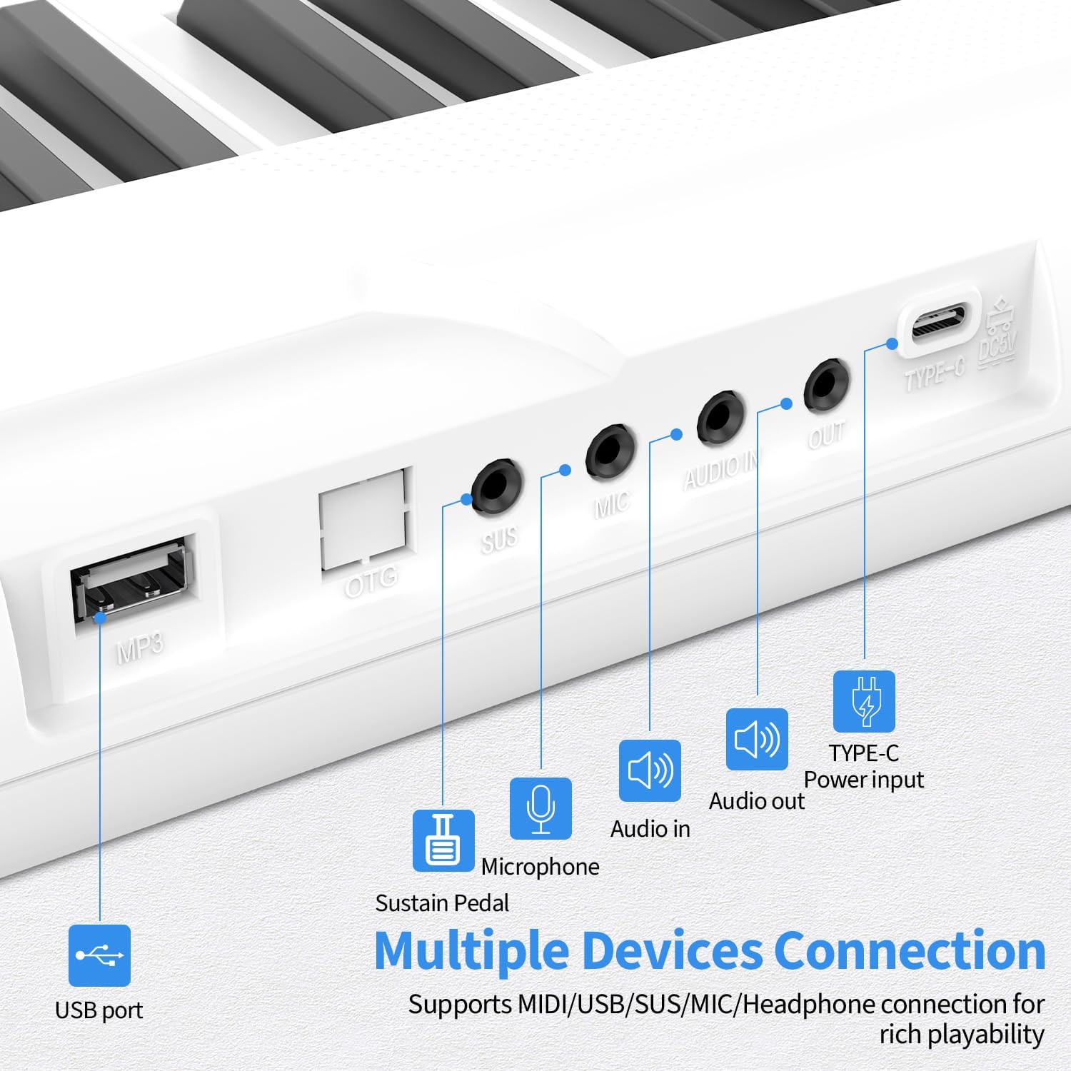 88 Key Piano Keyboard, Semi Weighted Electronic Digital Piano with Music Stand, Power Supply, Sustain Pedal, Bluetooth, Stand, MIDI, for Beginner Professional at Home, Stage