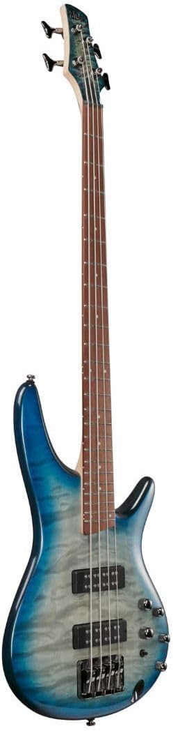 Ibanez SR400EQM Standard 4-String Right-Handed Electric Bass Guitar with Jatoba Fretboard, Quilted Maple Top, and PowerSpan Dual Coil Pickups (Stained Cosmic Blue Starburst)