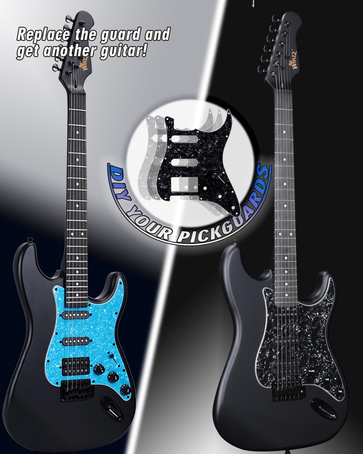 Winzz Adult Electric Guitar 4/4 Full Size, HSS Pickup, Guitar Electric ST for Beginners Starter Pack with 12 Accessories, Ideal Kids Electric Guitar Kit 12+ Years (39