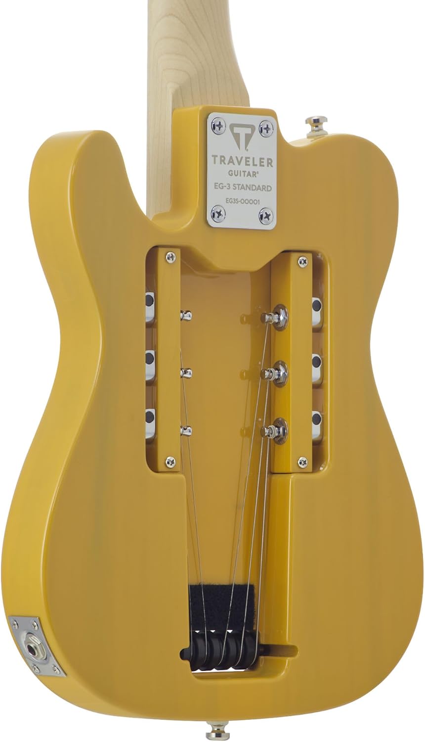 Traveler Guitar EG-3 (Butterscotch Blonde) Electric Travel Guitar | Lightweight, Portable, Headless, Practice Guitar w/Gig Bag