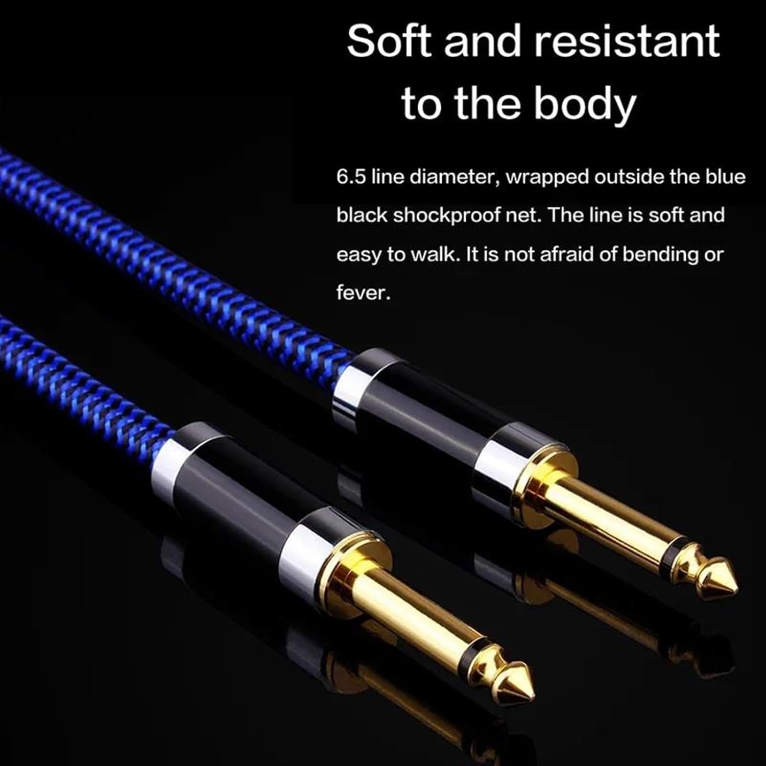 Guitar Audio Cable Guitar Cable 6.5mm Jack Cable For Electric Guitar Bass Keyboard Amplifier Mixer 6.35mm Aux Cable(1.5m)