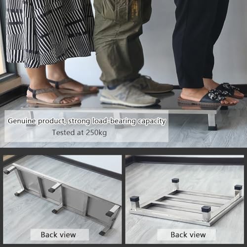 Stainless Steel Work Platform for Air Conditioner & Appliances, Durable Raised Base Storage Pallet Pad Rack (60x60x20cm) - Ideal for Washer, Fridge, and More