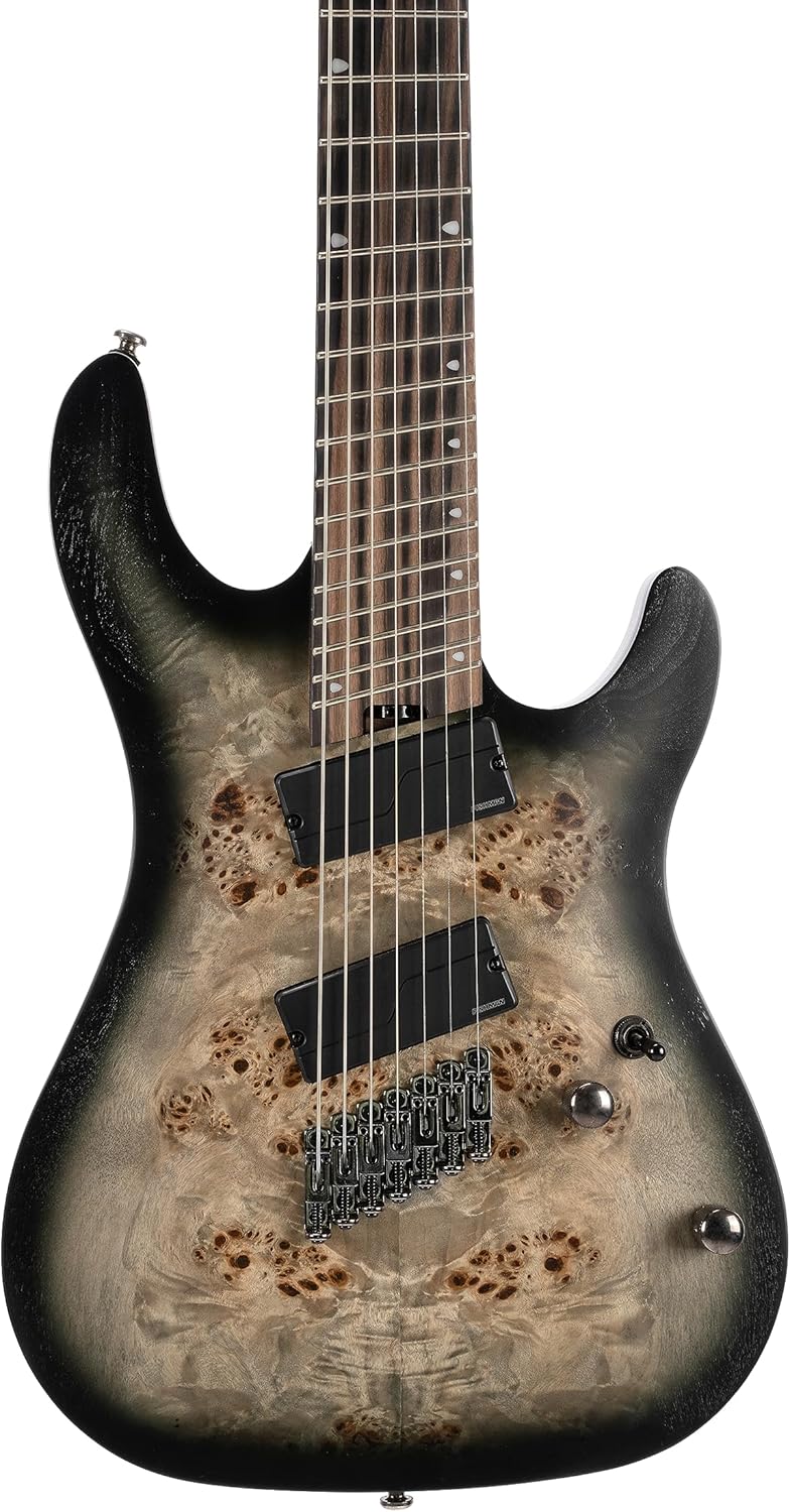 Cort KX Series 507 Multi-Scale 7-String Electric Guitar, Star Dust Black Finish