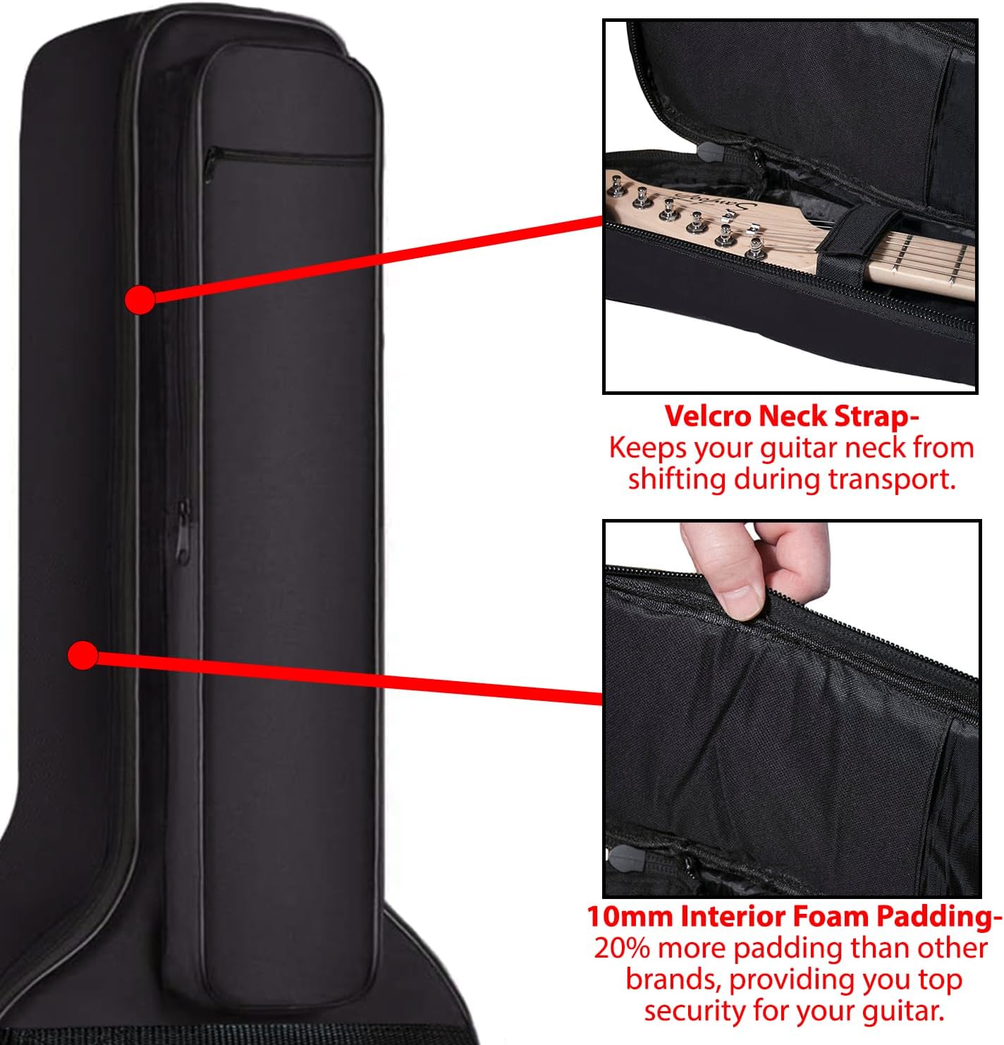 Sawtooth Black ES Series Electric Guitar w/Black Pickguard - Includes: Accessories, Amp & Gig Bag