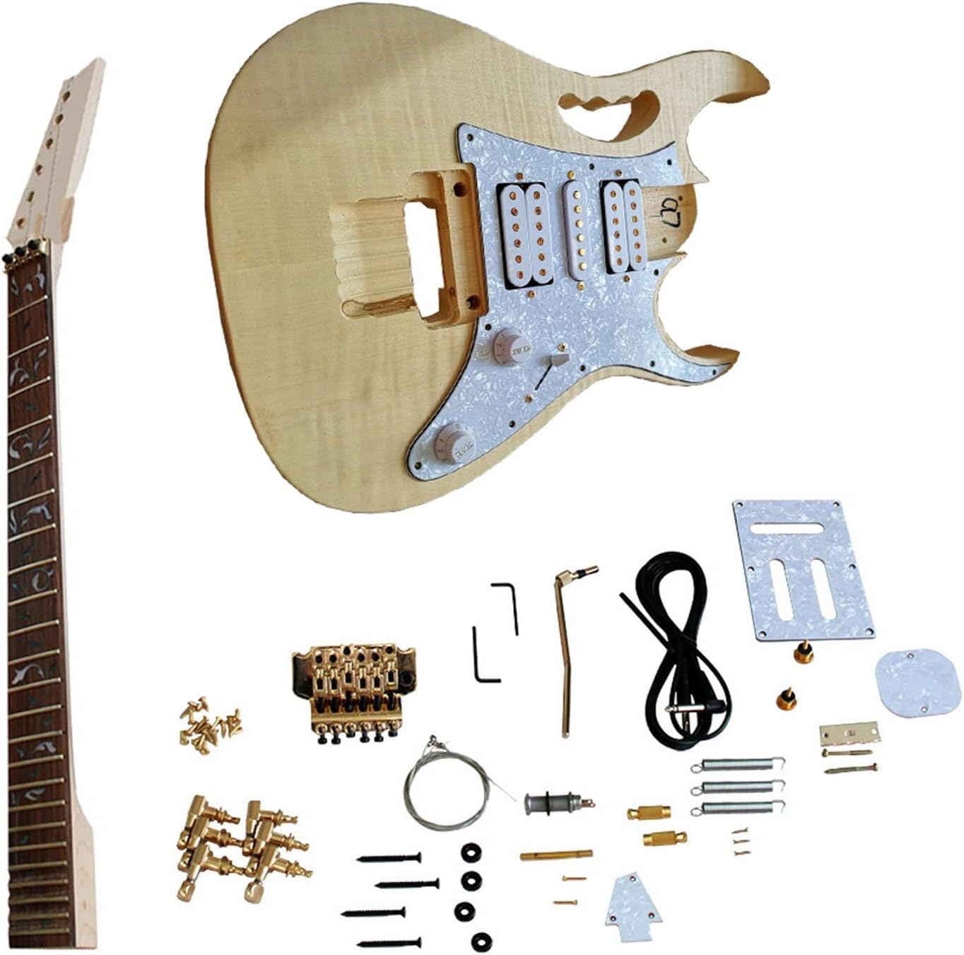 Unfinished Guitar Body Kit Basswood Body Rosewood Fingerboard Complete Electric Guitar Building Kit Unfinished Guitar Set
