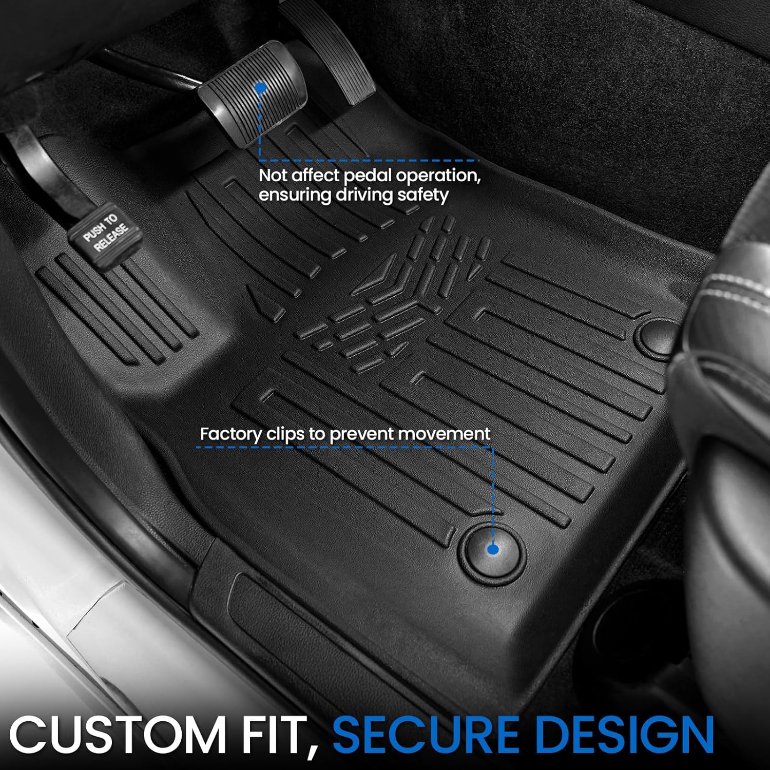 Floor Mats Set for 2016-2026 Dodge Durango (Only for 6 Seats with Captain Chairs), All Weather TPE Backrest Mat Trunk Mat Cargo Liner Door Sill Guards Accessories (6 Seats Floor Mats Set)