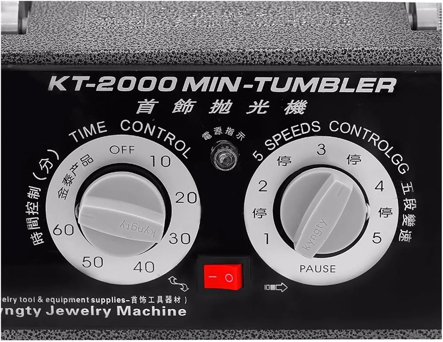 KT2000 Rotary Jewelry Polisher Tumbler Bead Surface Cleaner Drum Polisher With Bevel Timer 5kg For Beginners DIY Use