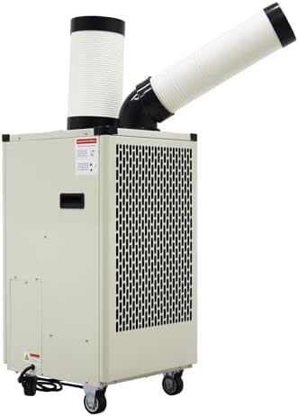 Portable Air Conditioner 9180 BTU Industrial Spot Cooler Air Conditioner 350-450m³/h Mobile Outdoor Indoor Cooling Aircon Louver Type 110V 1000W