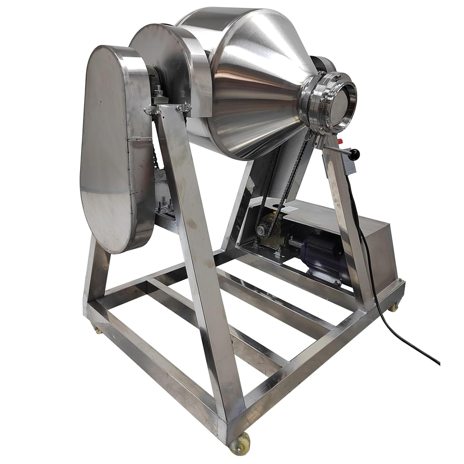 Stainless Steel Dry Powder Mixer Metal Powder Blender Granular and Food Drum Mixing Machine, 110V, 3KW, 30L