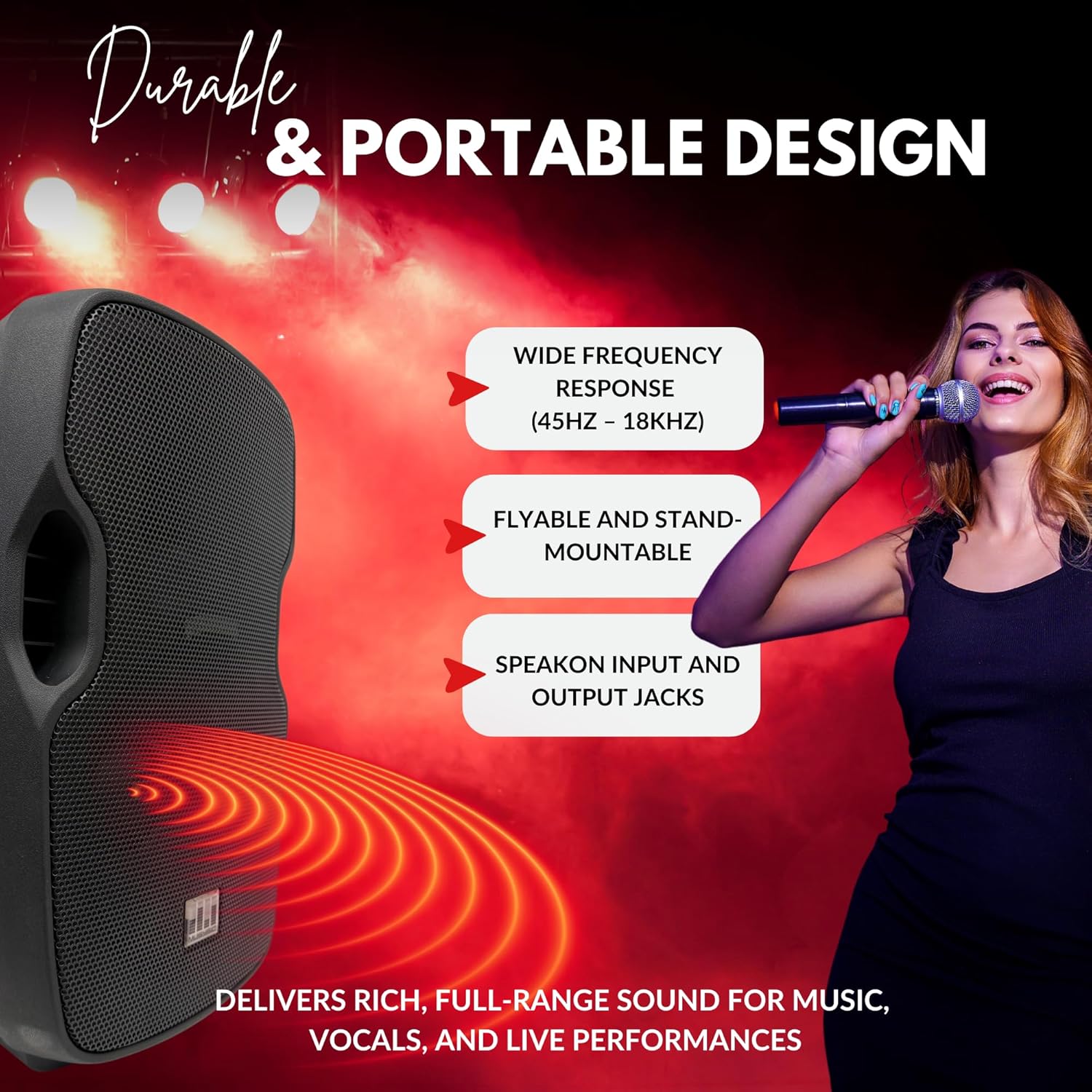 MUSYSIC Portable PA System with 2000W Amp & Wireless UHF Microphone System. 6 Ch Audio Mixer with Multiple Inputs. pa system with wireless microphone and speakers, Complete w/Stands - 10