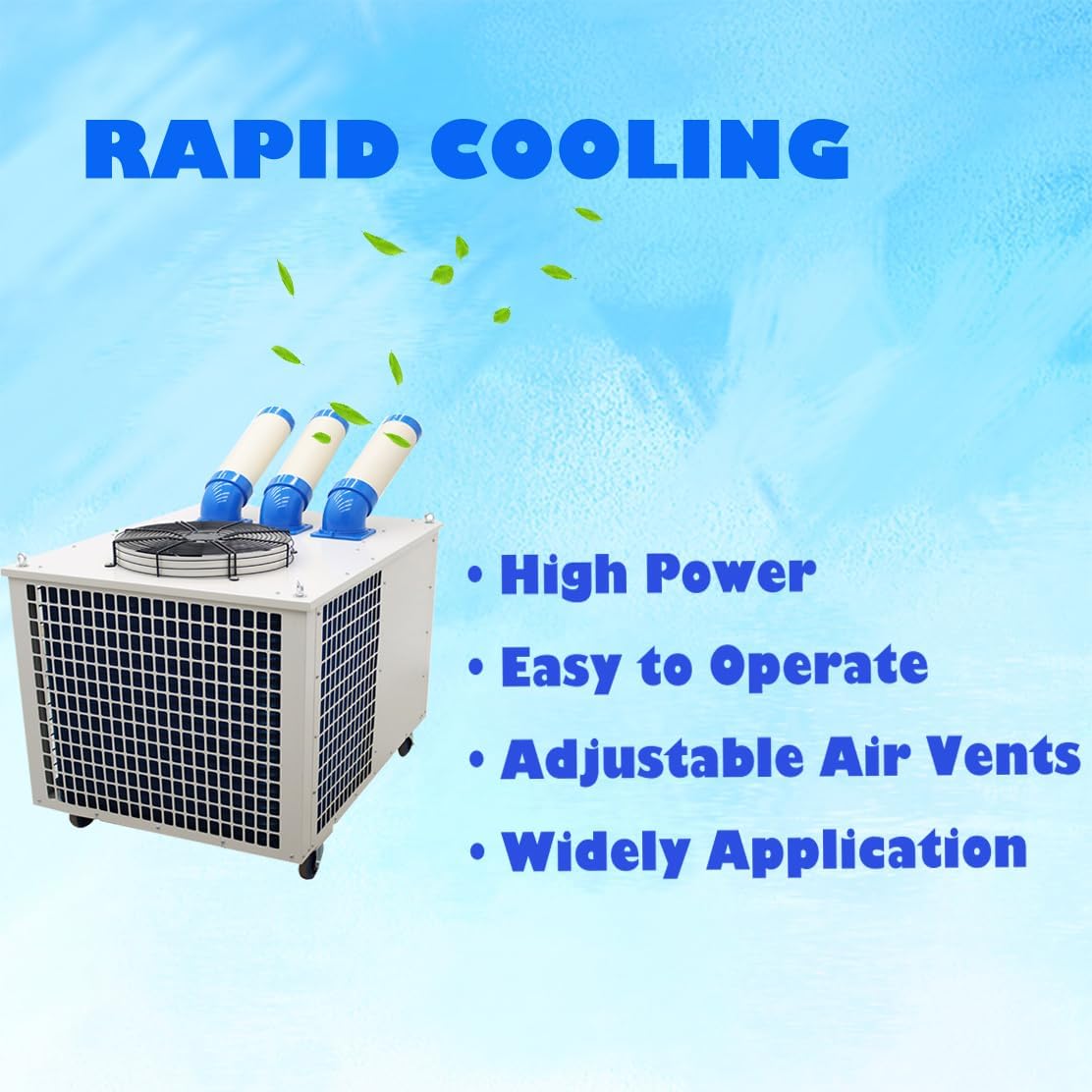 220V Commercial Industrial Air Conditioner Portable Industrial Spot Cooler 3150W Mobile Air Conditioner 1550m³/h 29800BTU