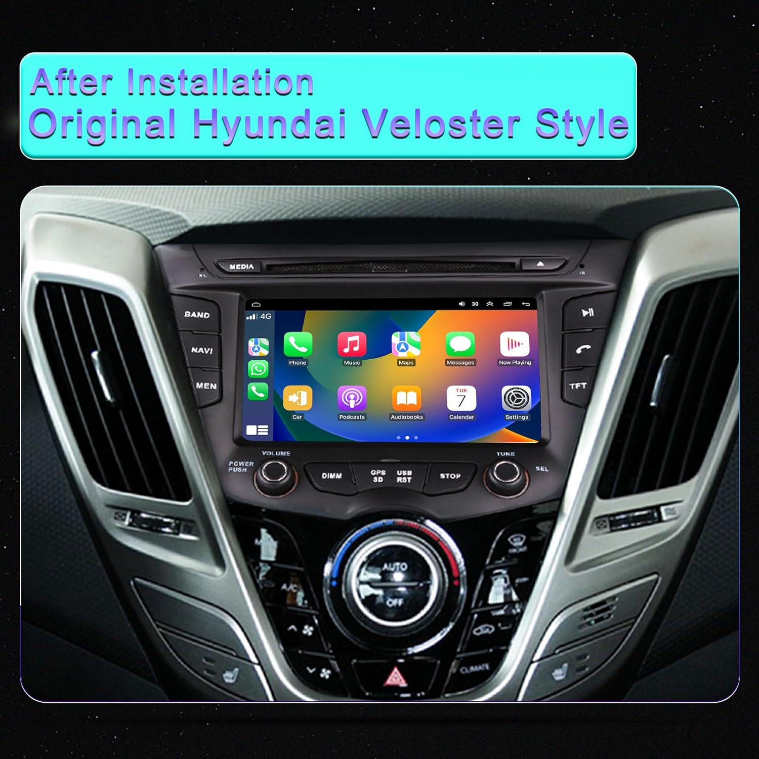 2025 New Android Car DVD Stereo Radio GPS for Hyundai Veloster 2011- Head Unit Multimedia Car Play and Android Auto Original Style Navigation Touch Screen Autoradio CANBUS Amplifier Multimedia Player