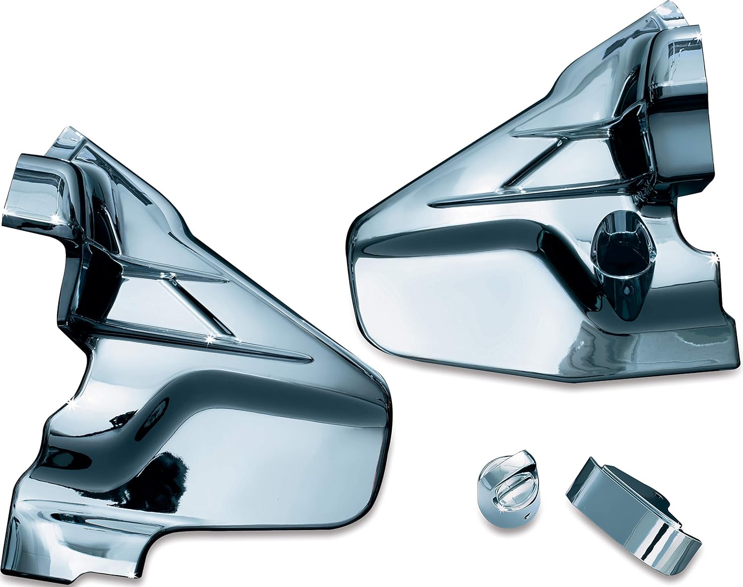 Kuryakyn 7366 Motorcycle Accent Accessory: Louvered Transmission Cover for 2001-17 Honda Gold Wing GL1800 & F6B Motorcycles, Chrome, 1 Pair