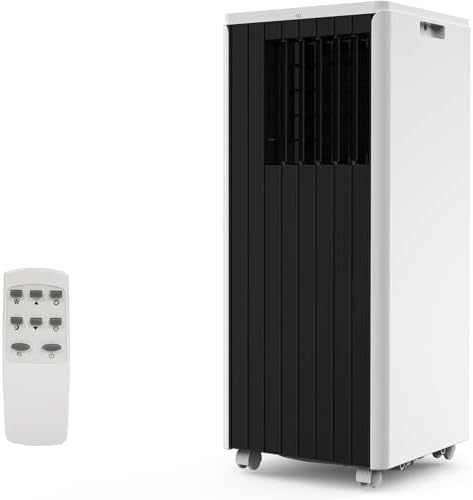 GAOMON 8000 BTUs Portable Air Conditioner with Remote Control, Quiet Portable Cooling AC Up to 350 Sq.Ft. with Fan & Dehumidifier, Sleep Modes, 3-in-1 AC Unit with 24H Timer, Black