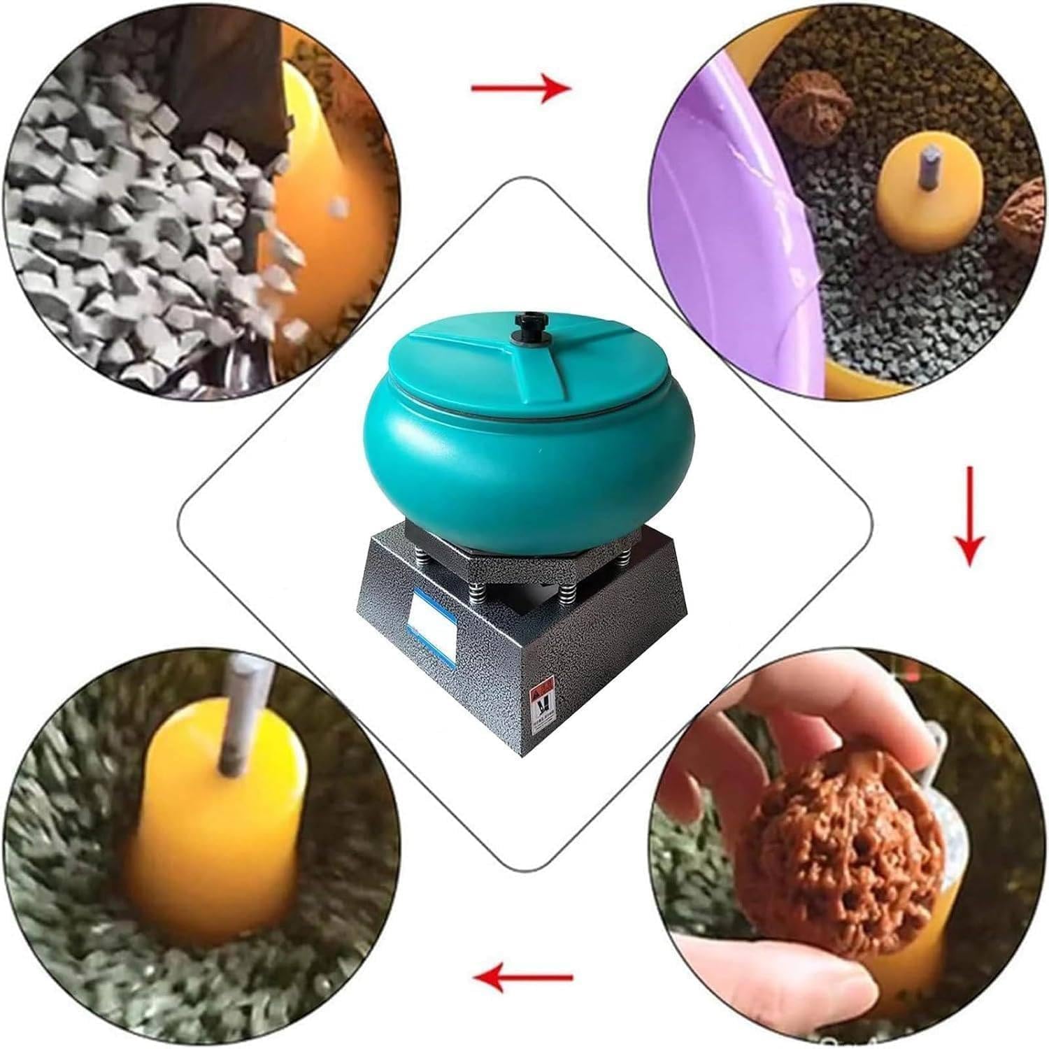 Vibrating Polisher, Electric Polisher, Professional Rock Tumbler Kit, Vibrating Polishing Drum, Strong Load Capacity for Grinding and Polishing Workpiece Surface, Jewelry Accessories,12L/3.17gal