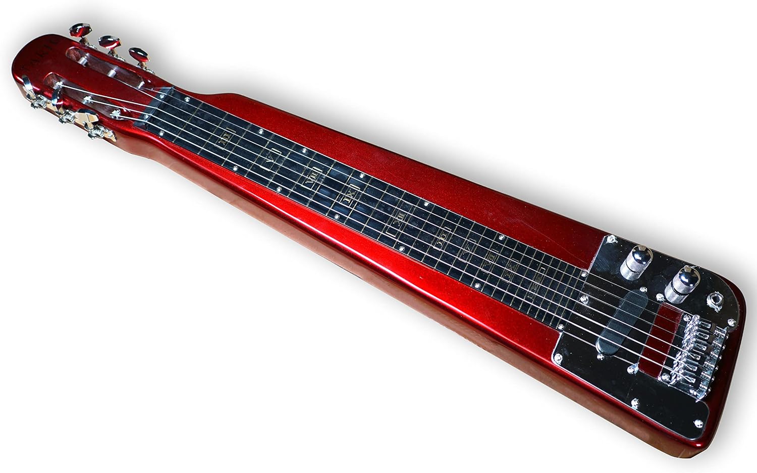 TARIO Lap Steel Guitar 6 String Slotted Head Stock Electric Slide Guitars With Gig bag (Red)