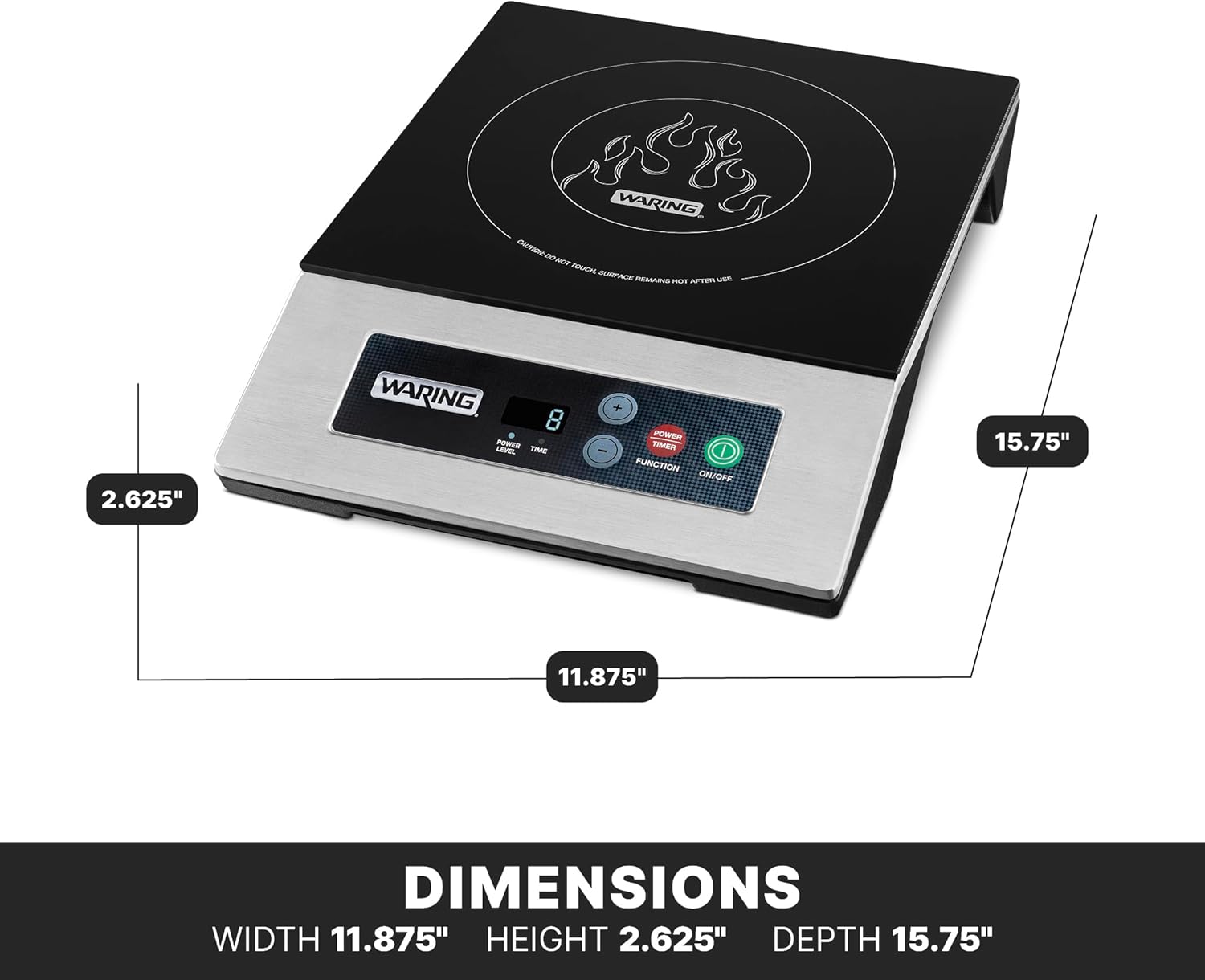 Waring Commercial Light-Duty Commercial Induction Range, 120V, 1800W