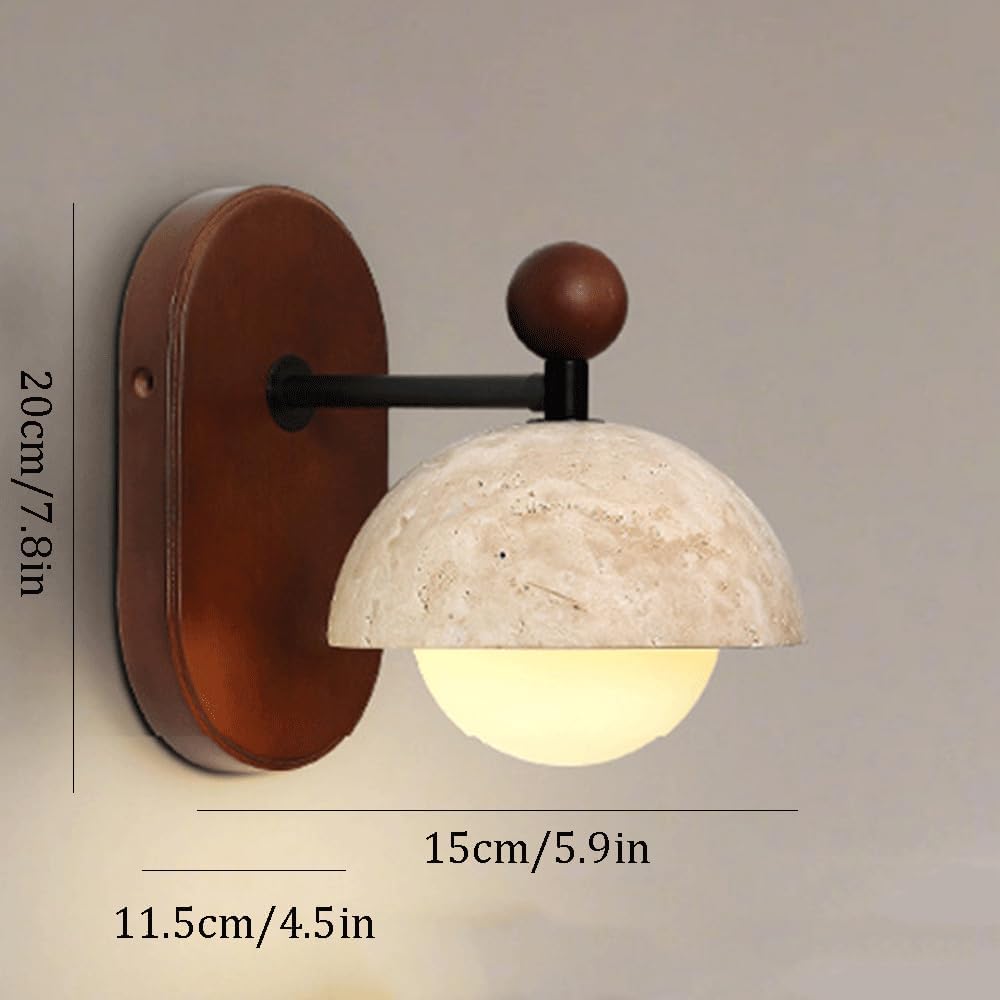 Bedroom Corner Wall Sconce,French Retro Style,Natural Yellow Travertine,LED Hardwired Wall Lighting Fixture, Stable Lighting Wall Mount Lamp,for,Restaurant,Office,Folk House,Inn,Bar,etc,Ligh