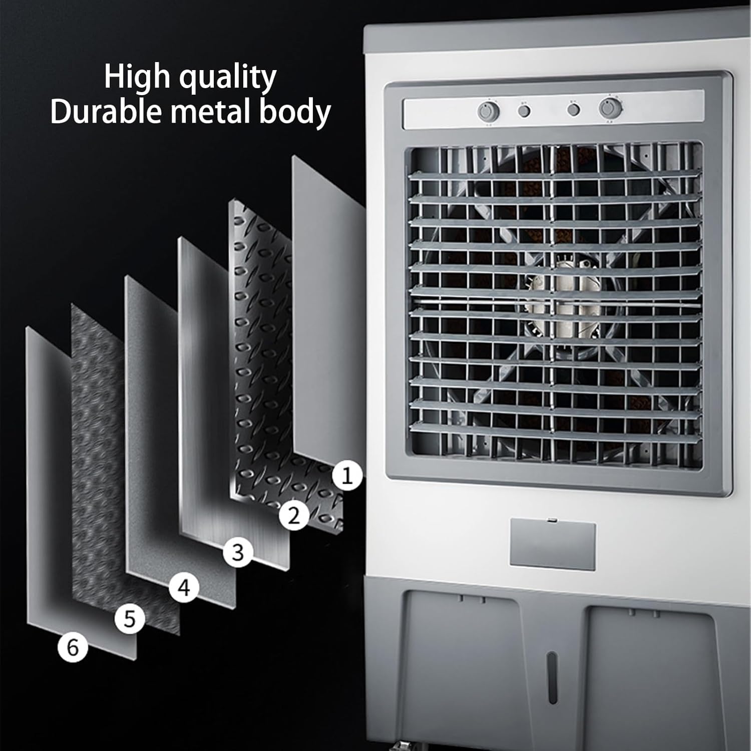 Evaporative Air Cooler, Swamp Cooler Air Conditioner with 6 Ice Packs, 3-Speed Portable Air Conditioner for Factory Room(73 * 44 * 146cm)