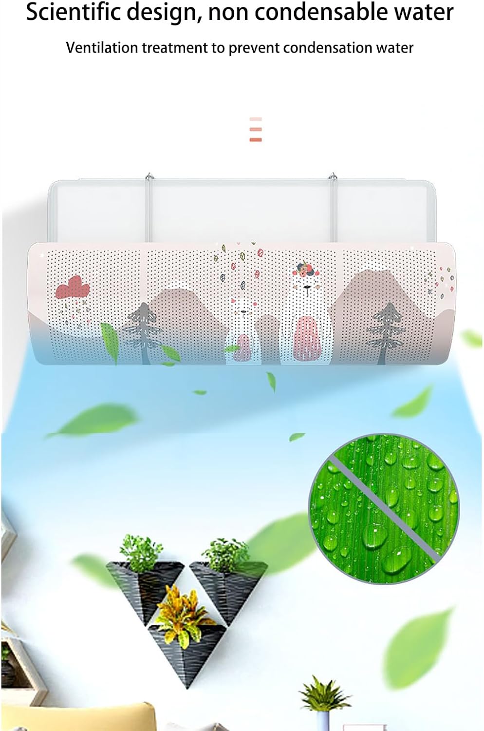 Air Conditioner r Wall-Mounted Air Conditioner Wind Shield Adjustable Wind r for Living Room, Study Room, Bedroom (006 90x30cm)