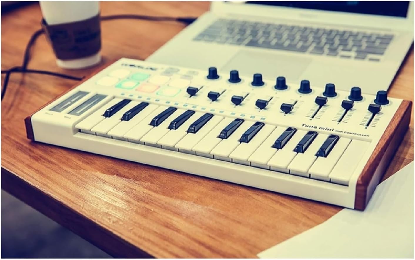 25-Key MIDI Keyboard Controller with Velocity-Sensitive Keys & Customizable Pads, Portable Music Production Tool Applicable to Ableton FL Studio Logic Pro