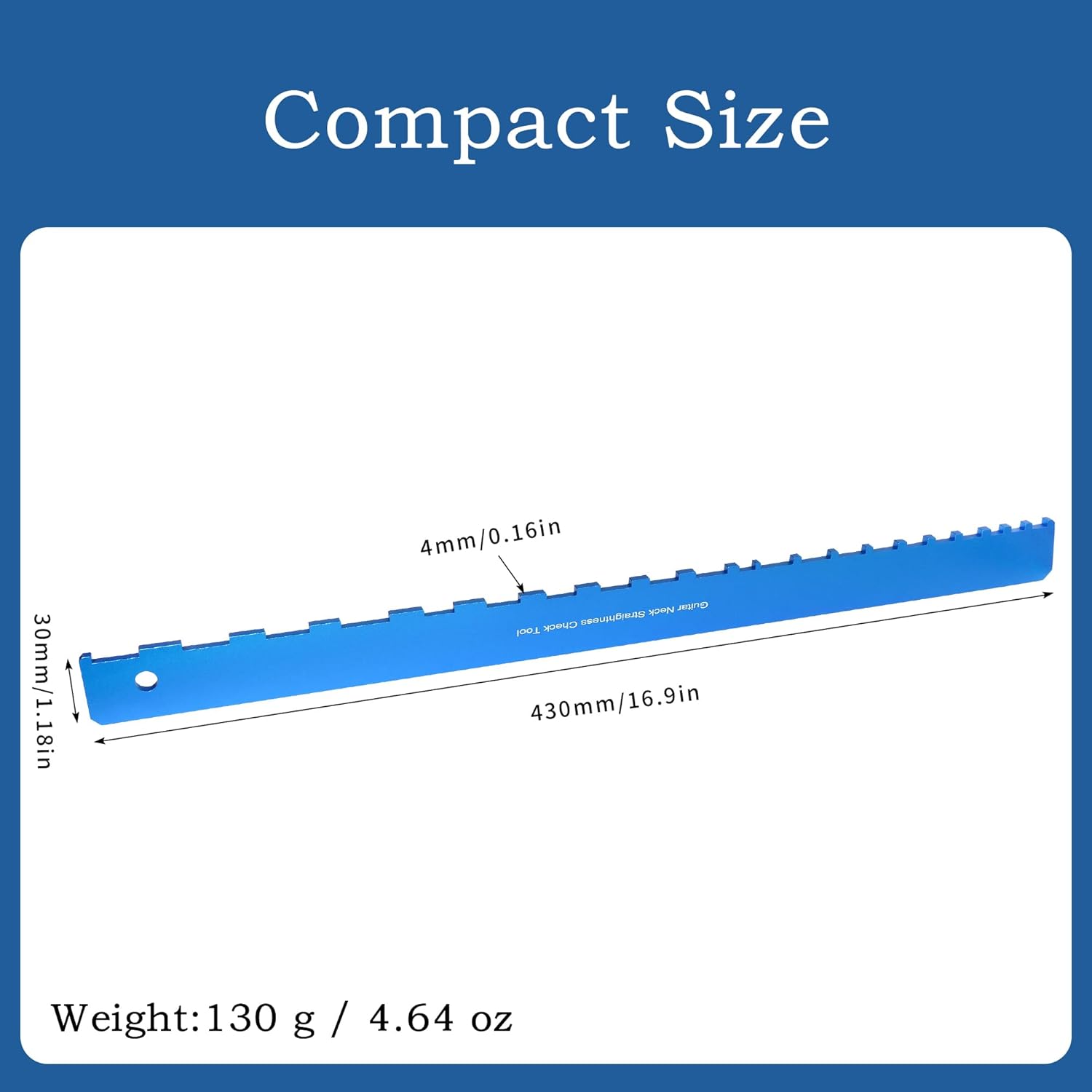 Luthier Tool Kit, Fret Leveling Kit, Pro Guitar Setup Tool Set with Guitar Neck Notched Straight Edge, 16in Fret Leveling Beam, Fret Crowning File, Fret End Dressing File, Fret Rocker