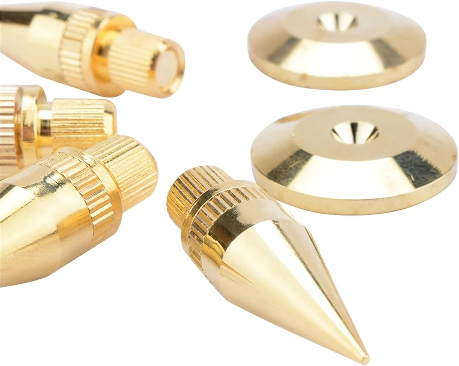 8 Sets Audio Speaker Spikes M6x36 Active Speakers Parts Accessories Copper Foot Nails Foot Pads DIY for Sound System(Black)