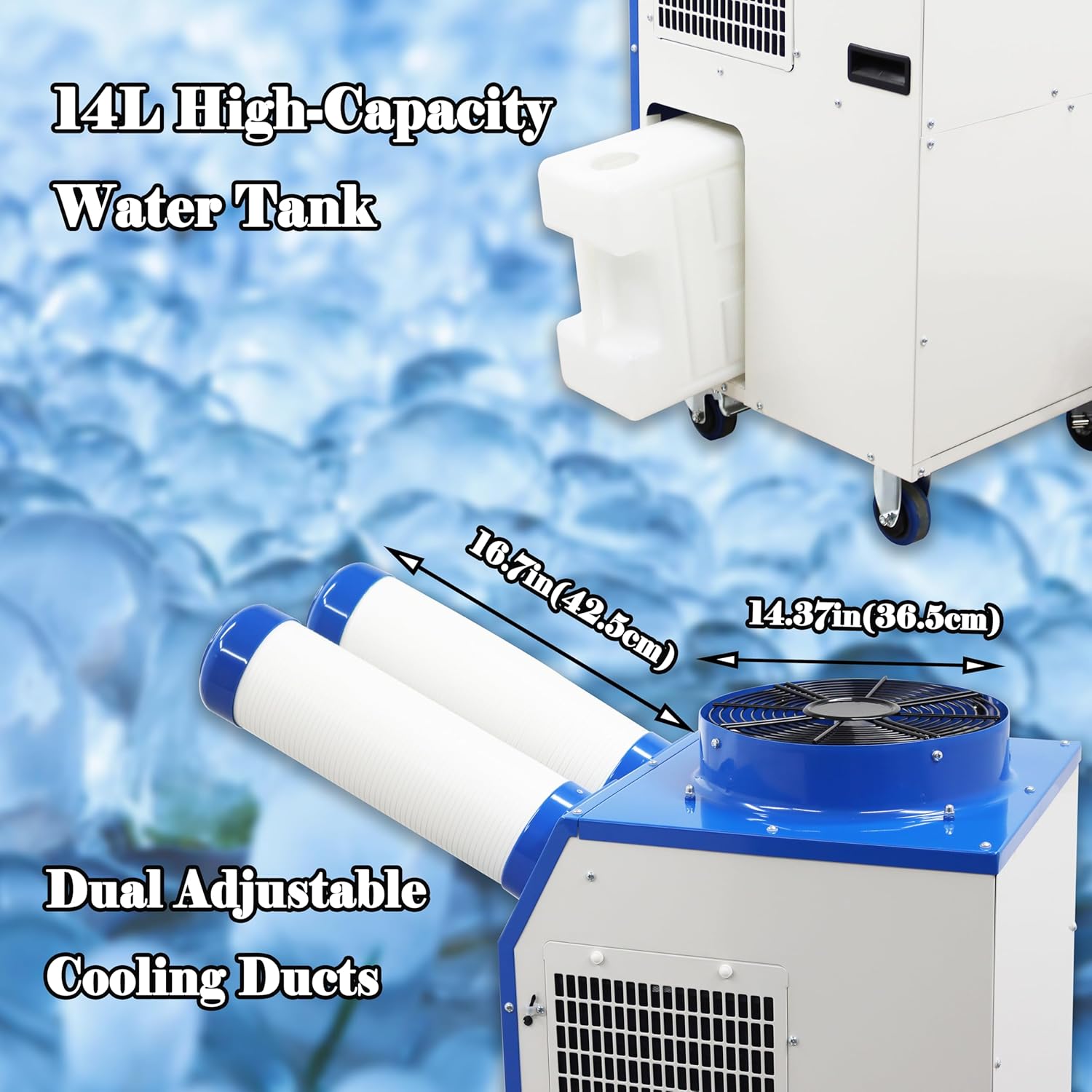 Industrial Air Conditioner Spot Cooler Air-conditioning Equipment for Supermarket Factories Double Tubes 220V 1800W