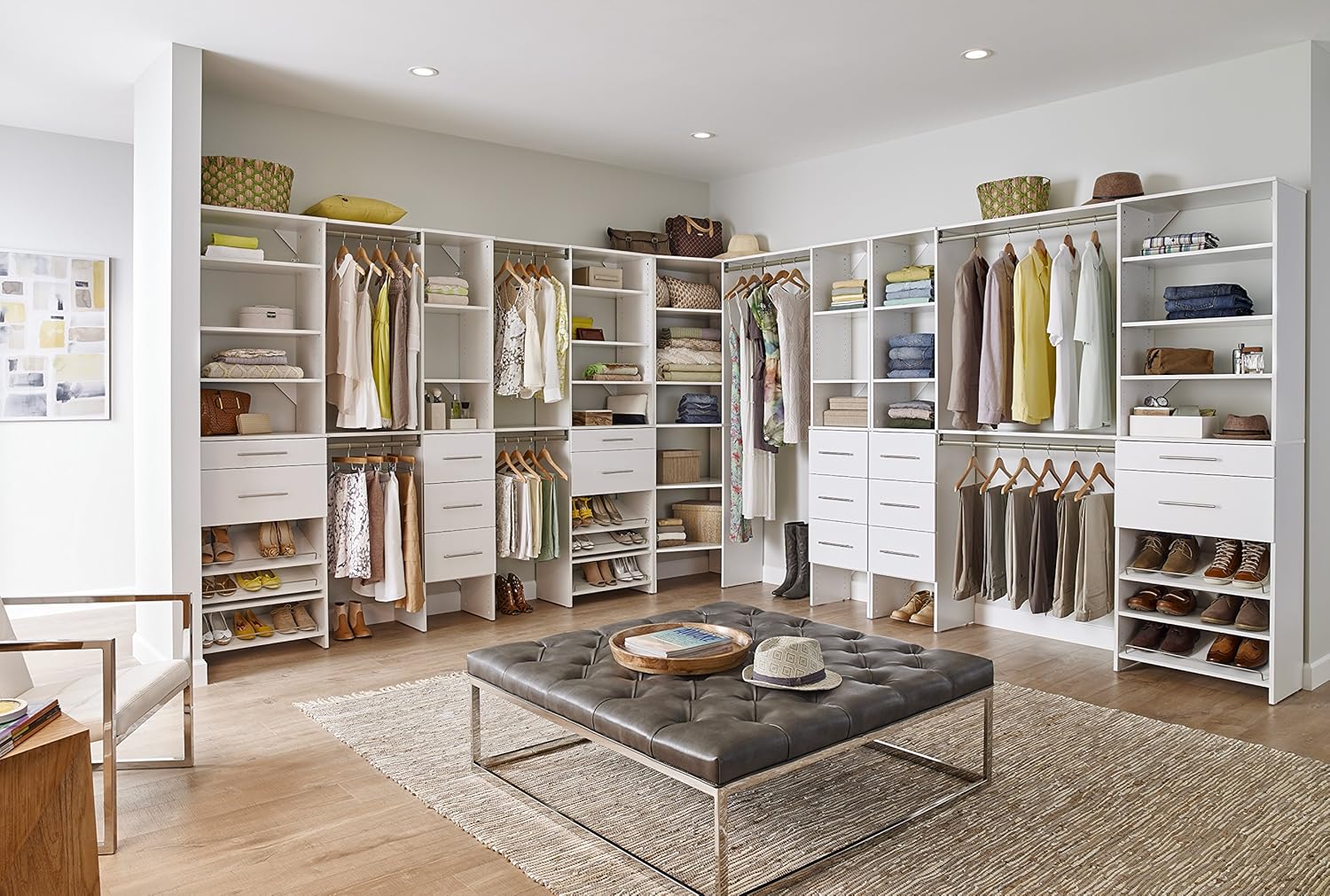 ClosetMaid SuiteSymphony Wood Closet Drawer, Add On Accessory, Modern Style, for Storage, Closet, Clothes, 25” x 5” Size for 25 in. Units, Pure White/Satin Nickel