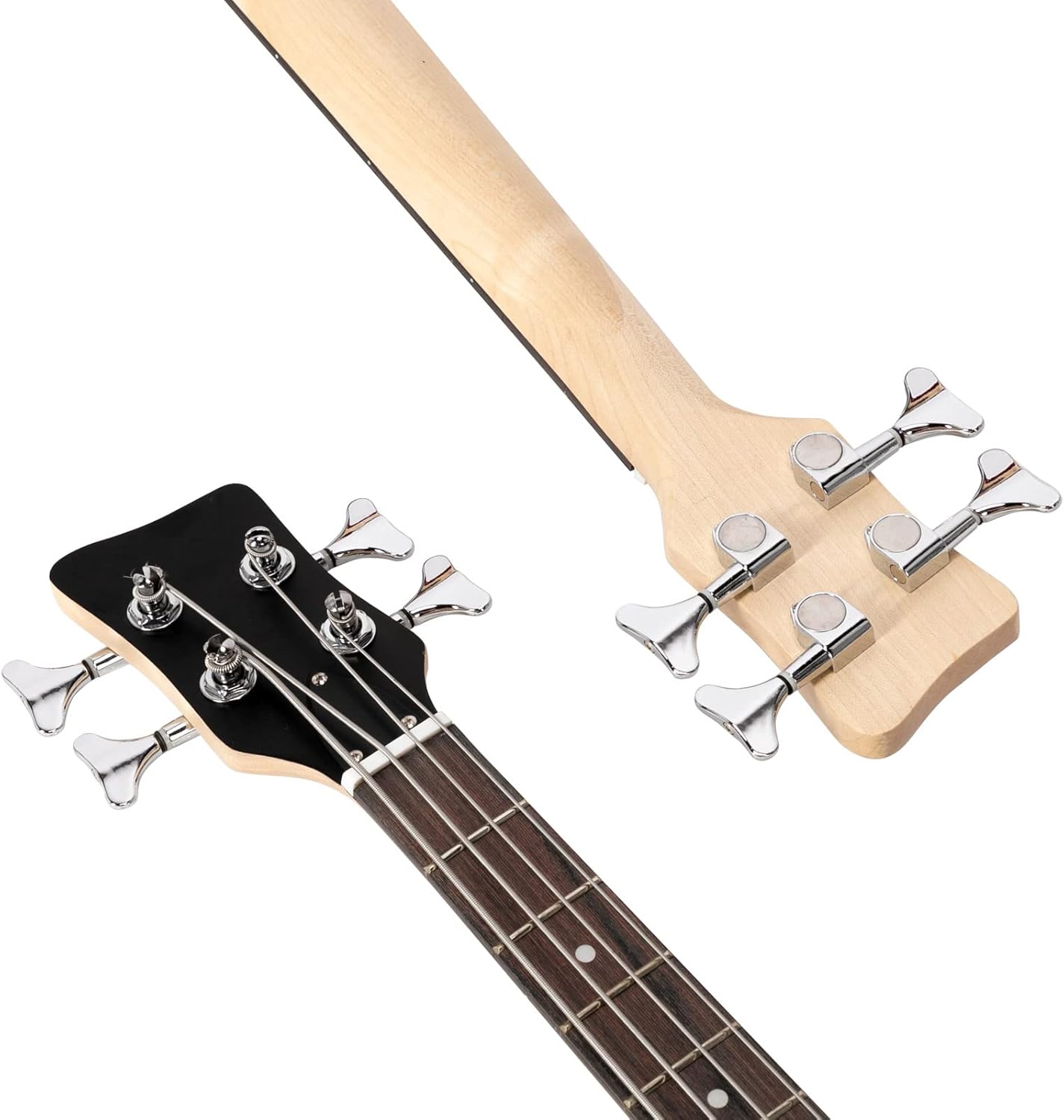 Ktaxon 4 String Electric Bass Guitar, 36-inch Bass Guitar Kit with Split single-coil Pickup, Rosewood Fretboard, Mahogany Body for Kids, Boy and Girl(Yellow)