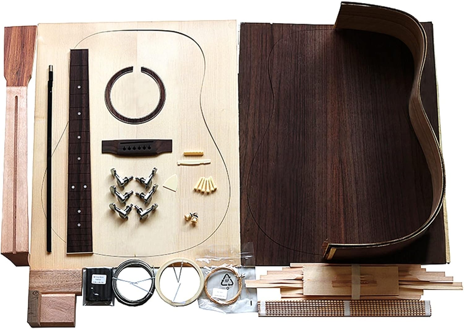 Folk Guitar Face Single Material 2A Spruce Face Single Rosewood Bottom Side Guitar Full Set of Accessories Material Combination Unfinished Guitar Body