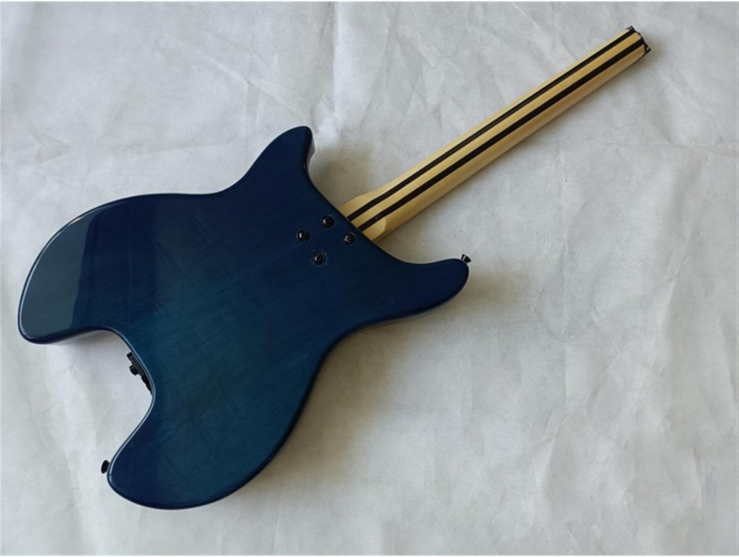 VENEKA Headless Electric Guitar Blue 6 String Headless Electric Guitar Scale Length 648mm 24 Fret Maple Fingerboard