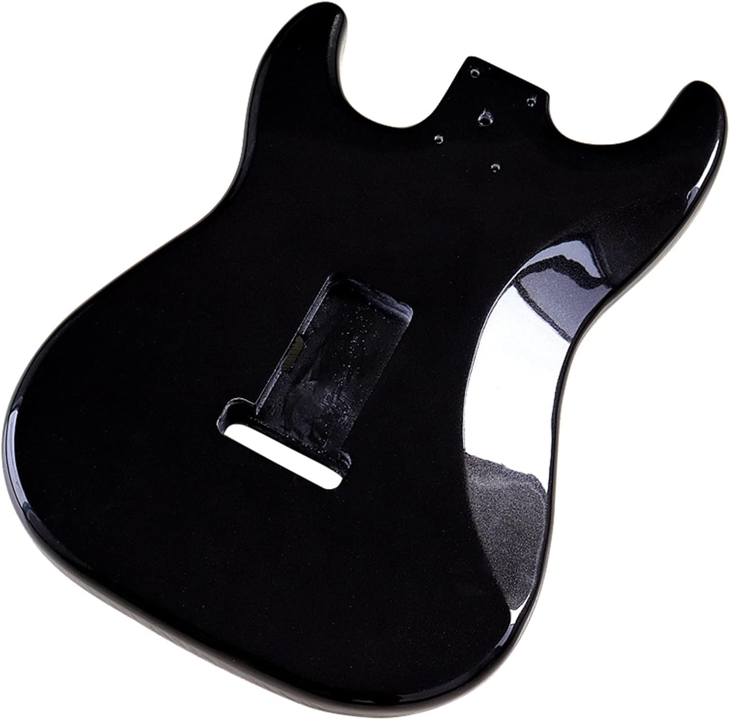Metallic Black Guitar Body Poplar Wood Electric Guitar Body Glossy 5.7 Cm Pocket Width for 24 Frets Guitar Neck DIY Guitar Kit