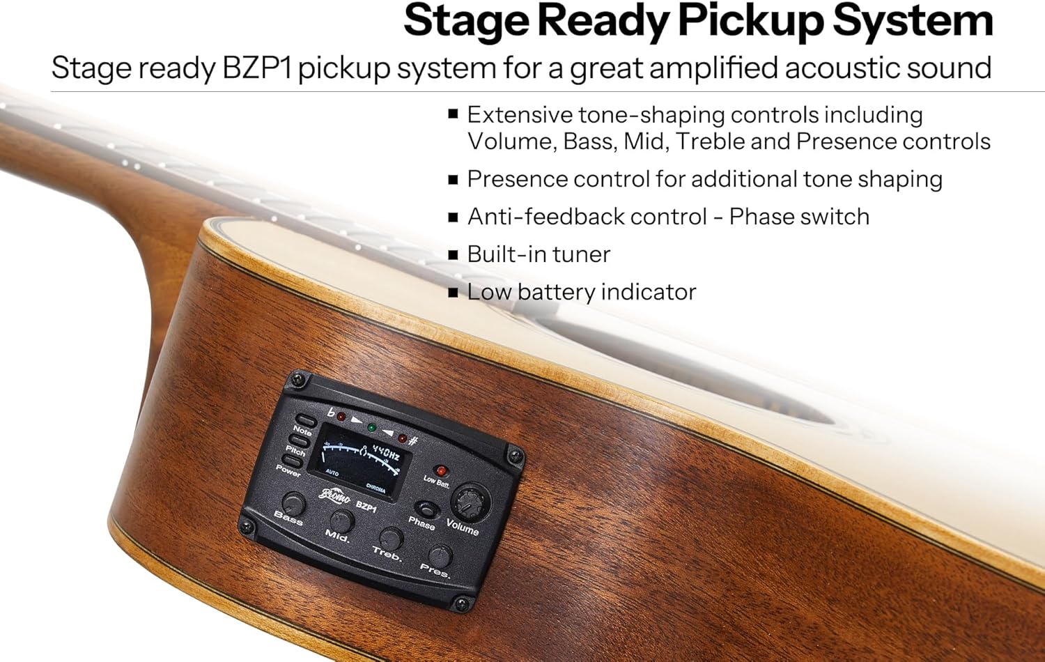 Bromo BAT 2CE SG Solid Top Grand Auditorium Cutaway Guitar