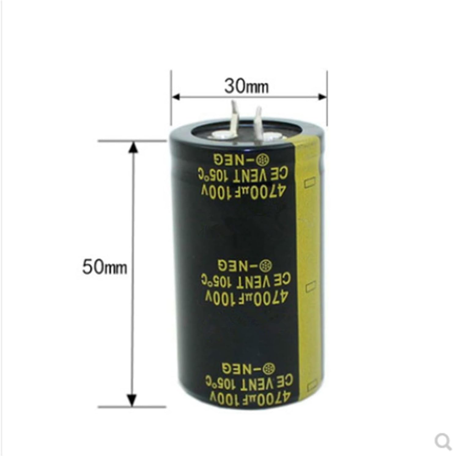 2-5Pcs Audio Electrolytic Capacitor 100V4700UF 100V 4700UF 30 * 50MM for Audio HiFi Amplifier High Frequency Low Speaker(5PCS)