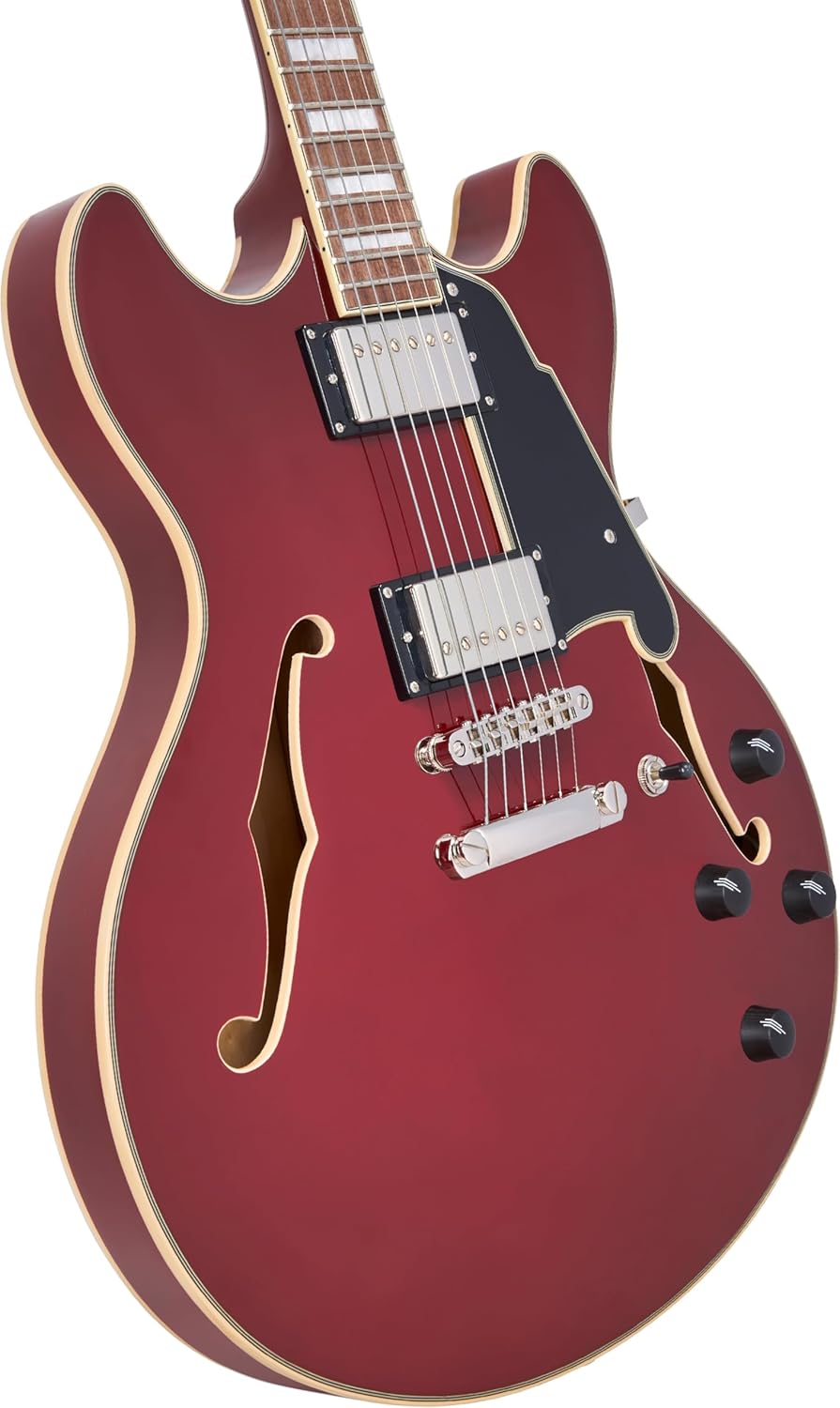 D'Angelico Premier DC Electric Guitar - Burnt Red with Stopbar Tailpiece