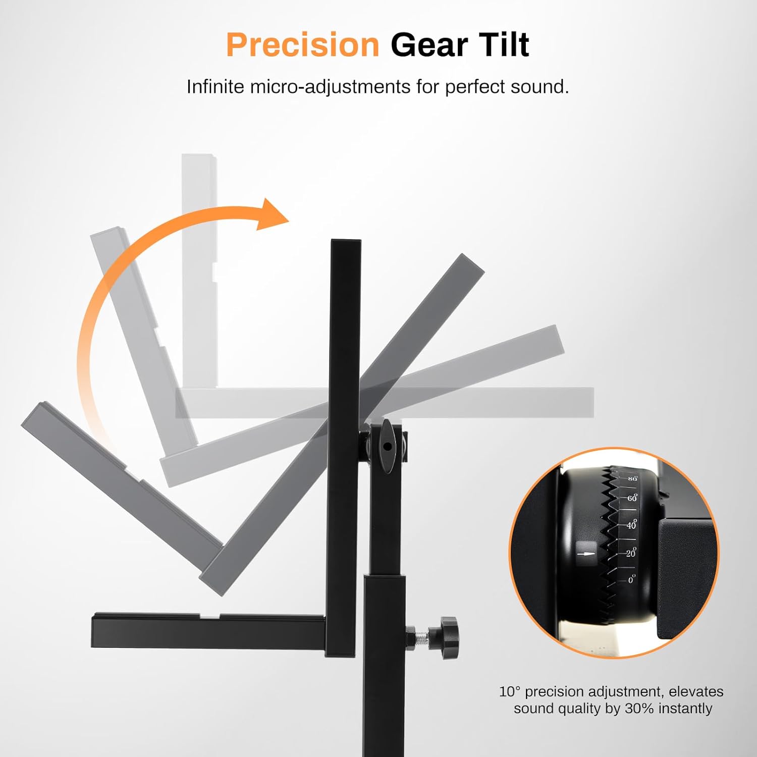 Vangoa Gear Tilt Guitar Amp Stand with 4 Locking Wheels 6 Height 4 Width Adjustable Mobile Amplifier Stand for Home Studio and Stage