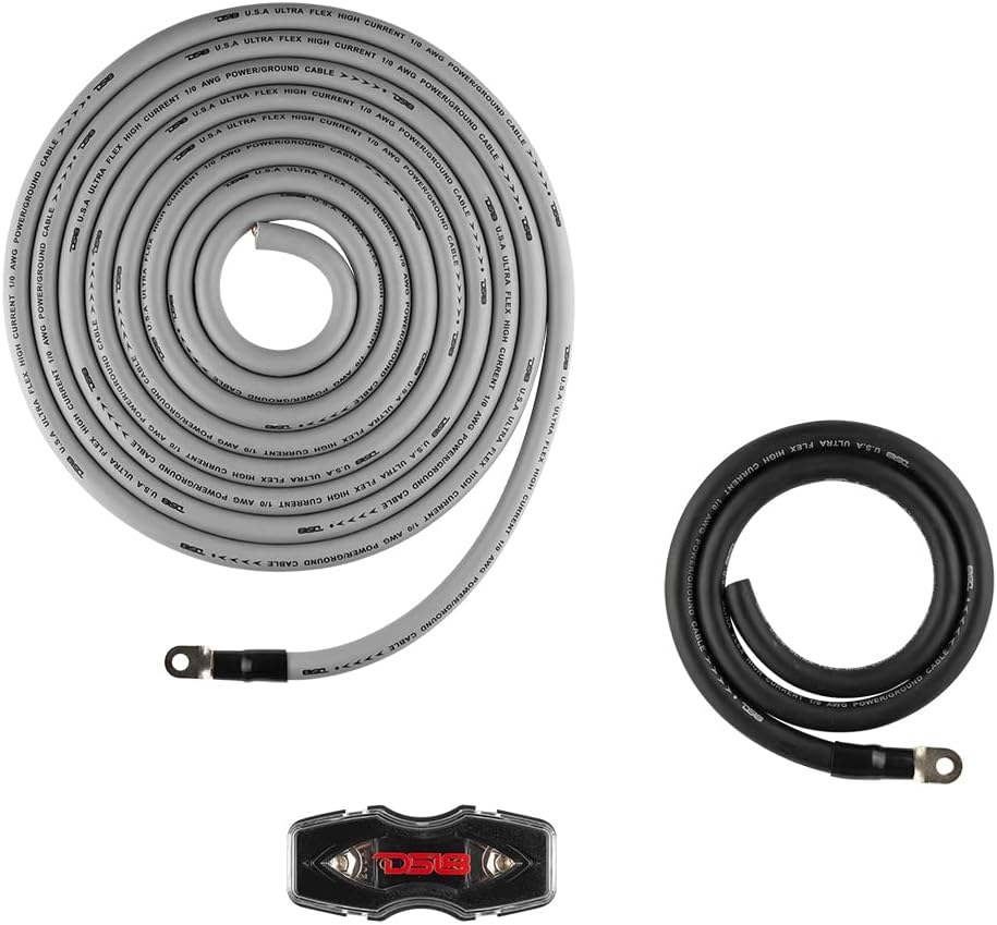 DS18 AMPKIT0/SLV - 0-GA CCA Complete Package Installation Cable Kit for Car Audio Amplifiers Silver