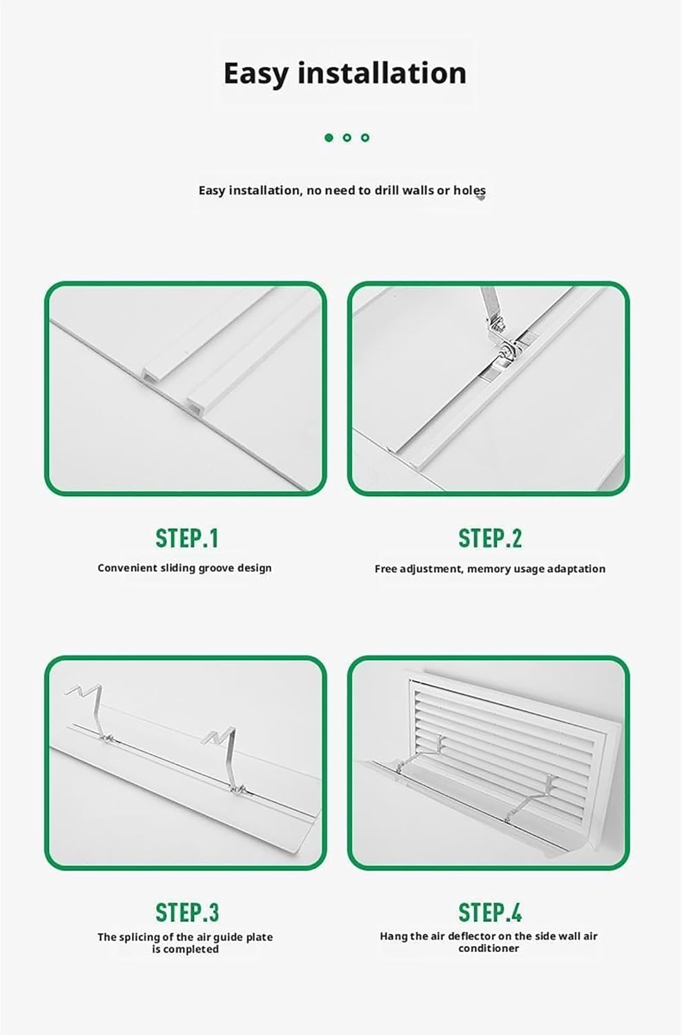 Adjustable Air Conditioner Wind Deflector, Side Wall Direct Blowing Deflector, Air Conditioner Outlet Air Guide Plate
