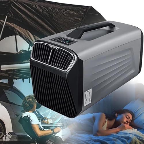 4-in-1 Portable Air Conditioner & Heater - Mobile, Lightweight, Low Noise, 3 Speeds - Ideal for Camping, RV, Truck, Office & Bedroom - Remote Control, Grey