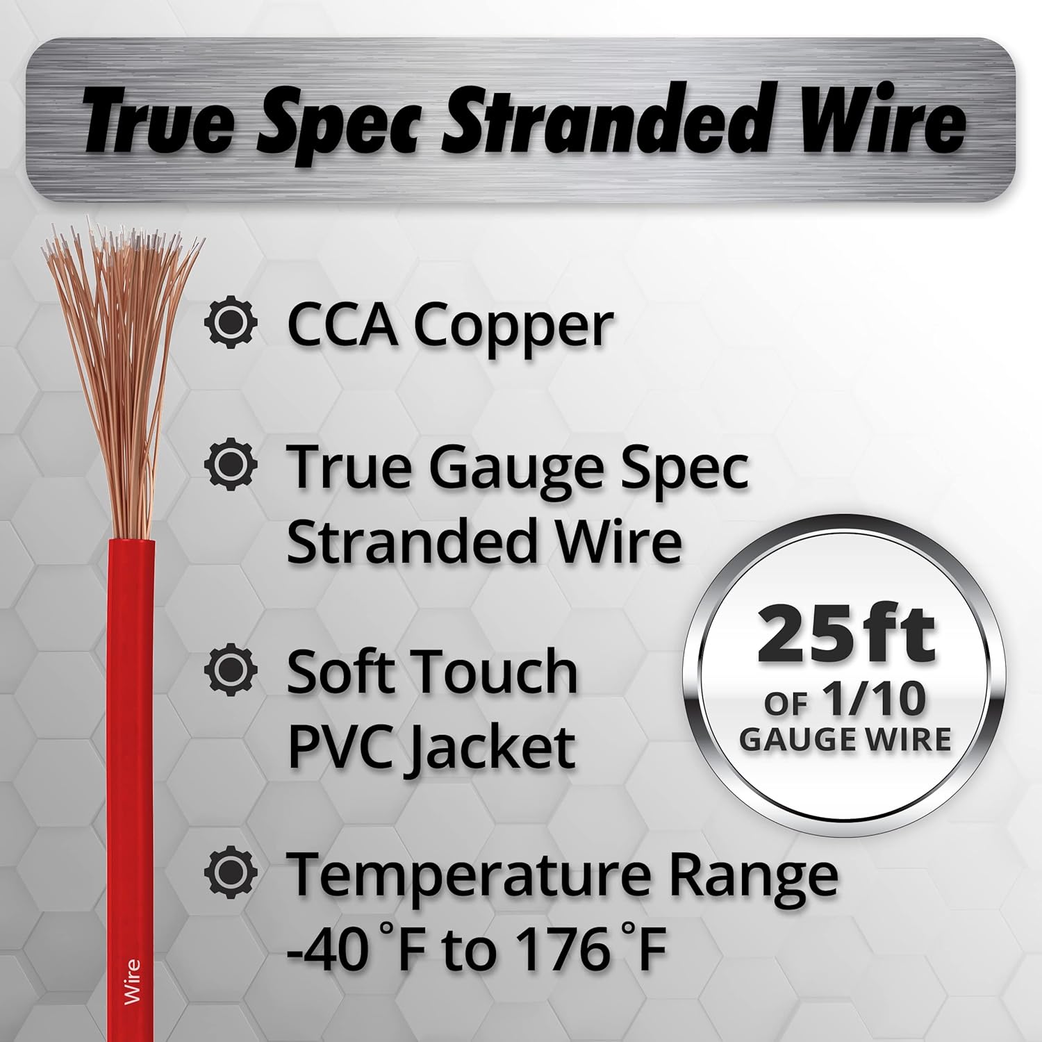 InstallGear 1/0 Gauge Wire (50ft) Copper Clad Aluminum CCA - Primary Automotive Wire, Car Amplifier Power & Ground Cable, Battery Cable, Car Audio Speaker Stereo, RV Trailer Wiring Welding Cable 1/0ga