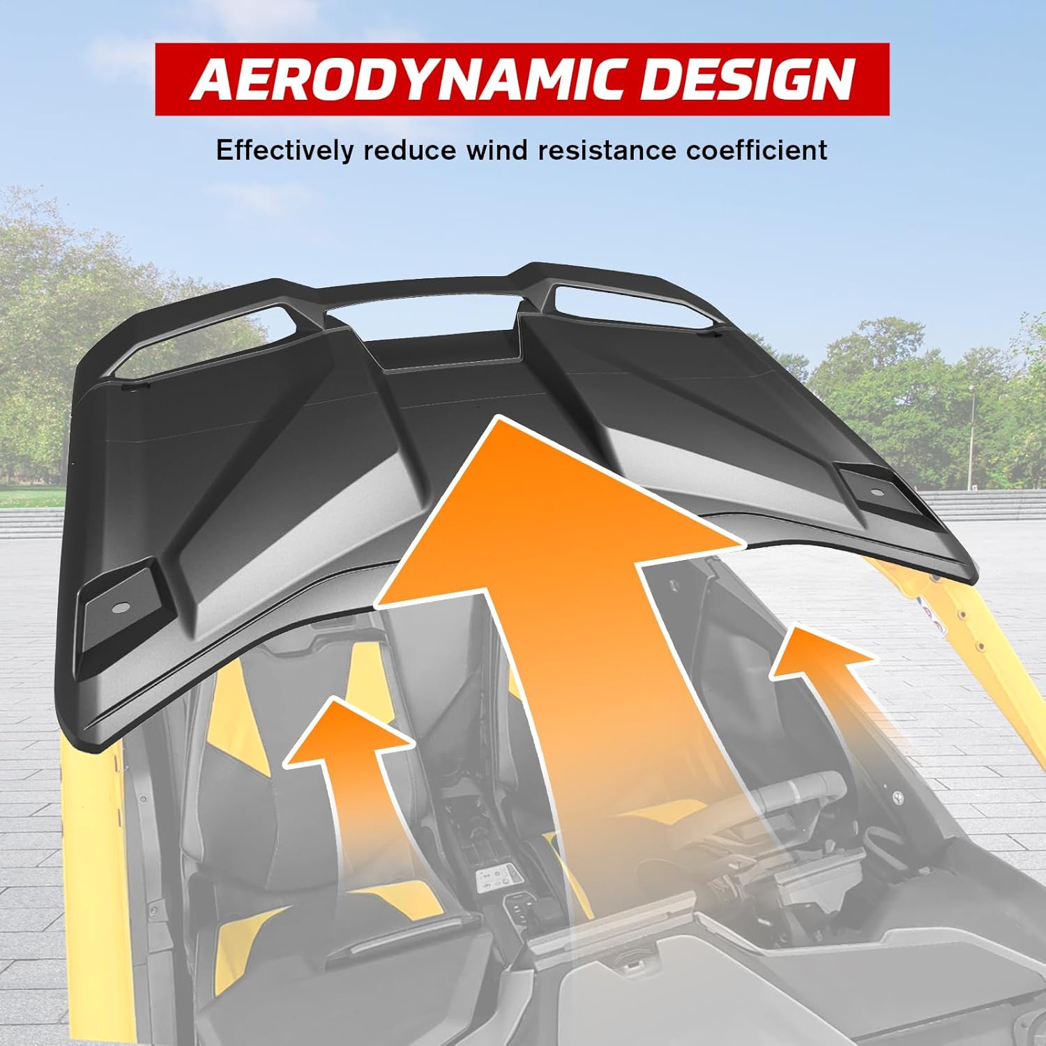 Hard Roof Top for Can-Am Maverick R 2024+, Durable Polyethylene 2-Piece Combination Sun Visor Roof for Can Am Maverick R X RS 2024 2025 Accessories, Replace #705015973, 705015974