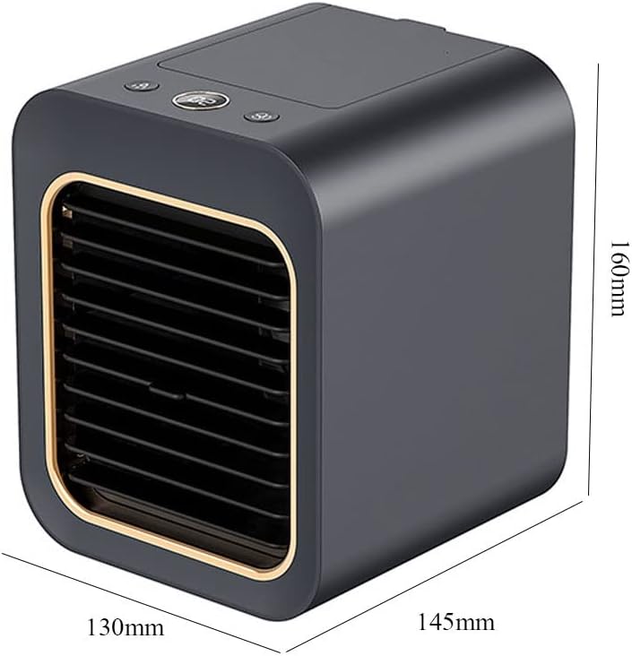 Portable Air Conditioners, 4000mAh Rechargeable Mini Air Conditioner, Personal Air Cooler with 3 Speeds, Small Desk Air Conditioner for Bedroom, Office, Outdoor (Color : Dark Blue)
