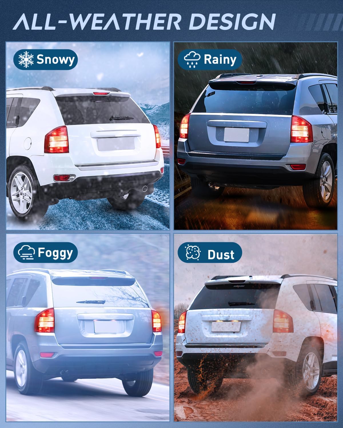 Nilight Taillight Assembly Compatible with 2007 2008 2009 2010 Jeep Compass Tail Light OE Style Rear Lamp Replacement Driver and Passenger Side