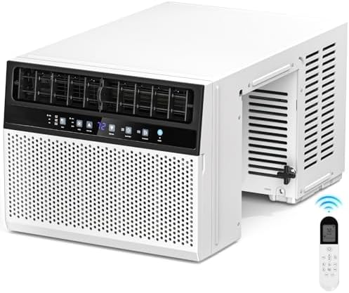 Antarctic Star 10,000 BTU U-Shaped Window Air Conditioner Unit Cools up to 450 Sq.Ft. with 6 Modes 24H Timer, Ultra Quiet Window AC Units with Full Window View, Energy Saving, Easy to Install, White