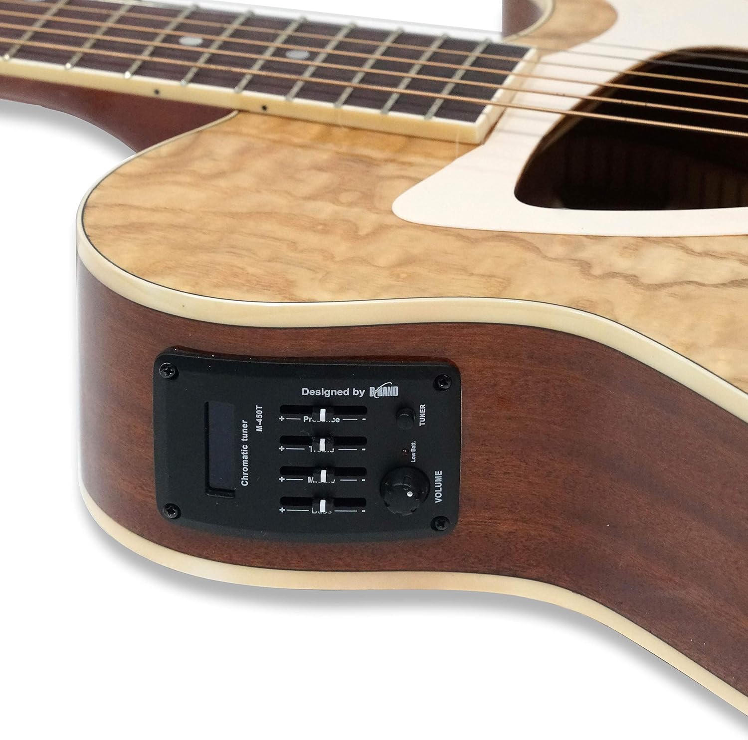 39“ Acoustic Electric Cutaway Guitar, Thin Body, Built-In Tuner,ashwood gloss natural finish body